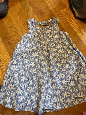 Old Navy Blue and White Floral-Print Girls' Swing Dress